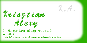 krisztian alexy business card